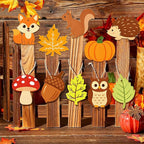 80PCS Wooden Fall Ornaments to Paint Thanksgiving Decorations, 10 Styles DIY - Image 3