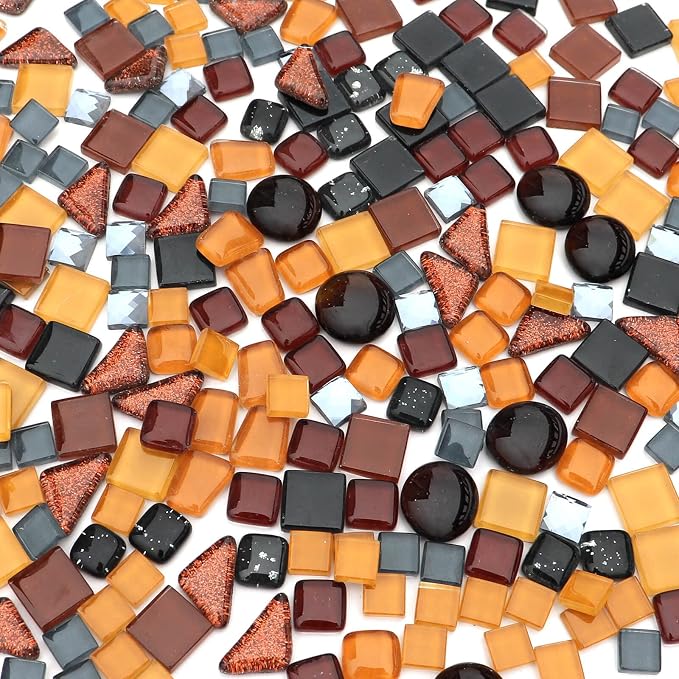 LITMIND Assorted Black Irregular Crystal Mosaic Tiles, 9oz Value Pack - Image 4