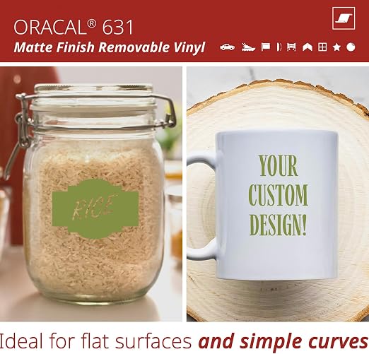 ORACAL 631 Matte Olive Vinyl Durable Roll Easy to Weed Permanent Adhesive Craft - Image 2