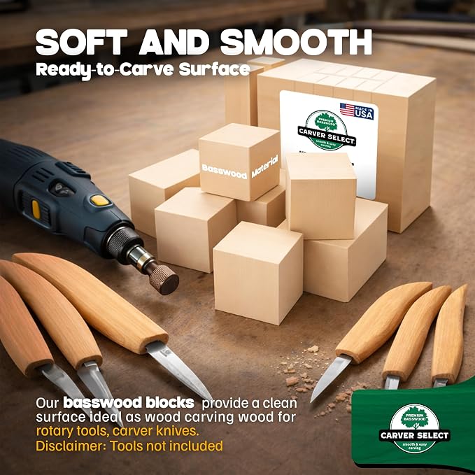 Basswood Carving Blocks Set of 14 – Wood Carving Kit - Image 8