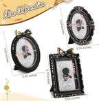 Vicenpal 3 Pcs Tiny Picture Ornate Frames 2.5 x 3.5 Inch Small Vintage Oval - Image 3