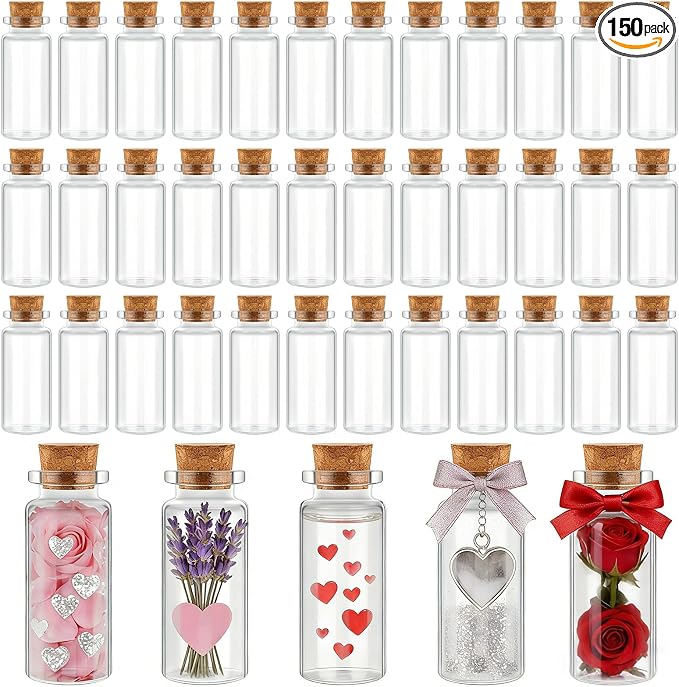 Gerrii 150 Pcs 30 ml Mini Glass Bottles by Gerrii