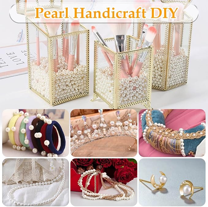 Pearl Beads for Craft, Anezus 500pcs Ivory Faux Fake Pearls, 10 MM Small Sew on - Image 6