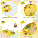 Panelee 12 Pcs Sunflower Paper Lanterns Party Decorations 8 Inch Hanging Round - Image 3