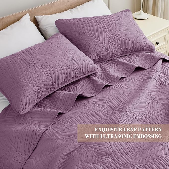Exclusivo Mezcla Twin Quilt Bedding Set, Lightweight Dusty Lavender Quilts Twin - Image 3