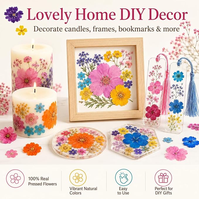 210 pcs Dried Flowers for Resin, Natural Flowers and Leaves Kit - Image 5