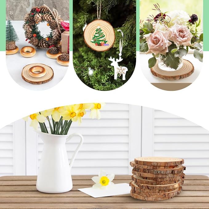 FSWCCK 10 PCS Unfinished Wood Slices - Image 5