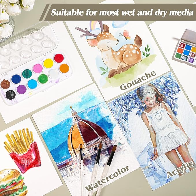 300 Sheets Watercolor Paper 8.5 x 11, 140 lb/300 GSM Cold Press Watercolor - Image 5