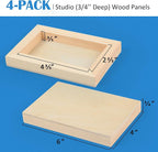 Falling in Art 4 Pack 4x6’’ Unfinished Birch Wood Panels Kit - Image 3