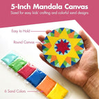 Podzly Sand Painting Mandala Coloring Craft Kits 24 Piece – Self-Adhesive Sand - Image 4