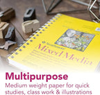 Strathmore 300 Series Mixed Media Paper Pad, Side Wire Bound, 5.5x8.5 inches - Image 2