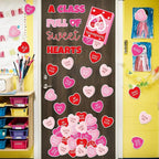 JarThenaAMCS Valentine' s Day Classroom Door Decoration Bulletin Board Set Red - Image 5