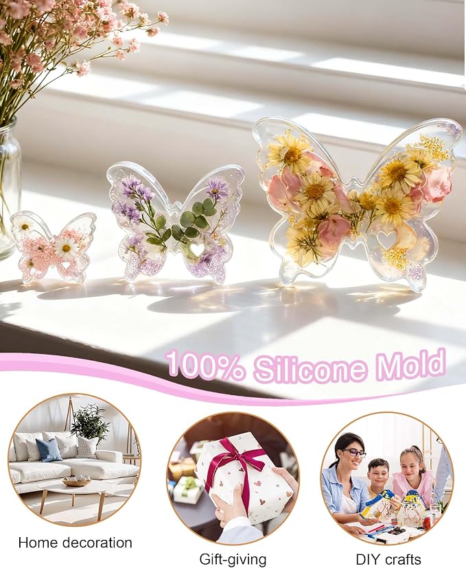 Epoxy Resin Molds for Spring Butterfly Soft Silicone Molds Set of 3 Sizes - Image 8