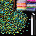 4000pcs 4mm Resin Rhinestones Bulk, Emerald Black AB Flatback Round Jelly by BELLEBOOST