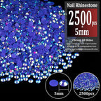 2500pcs 5mm Resin Rhinestones Bulk, Dark Blue AB Flatback Round Jelly - Image 2