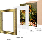 eletecpro 8x10 Vintage Picture Frame, Glass Cover, Horizontal or Vertical - Image 2