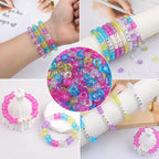 1000Pcs Pony Beads Bracelet 9mm Blue Glitter Plastic Barrel Pony Beads - Image 5