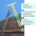 Sewing Gauge Measuring Tool Set 5-in-1 T-Shaped Sliding Gauge Ruler, Acrylic - Image 4
