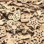 DIYOMR 200Pcs Hollow Wood Pieces Unfinished Wooden Vintage Embellishments - Image 2