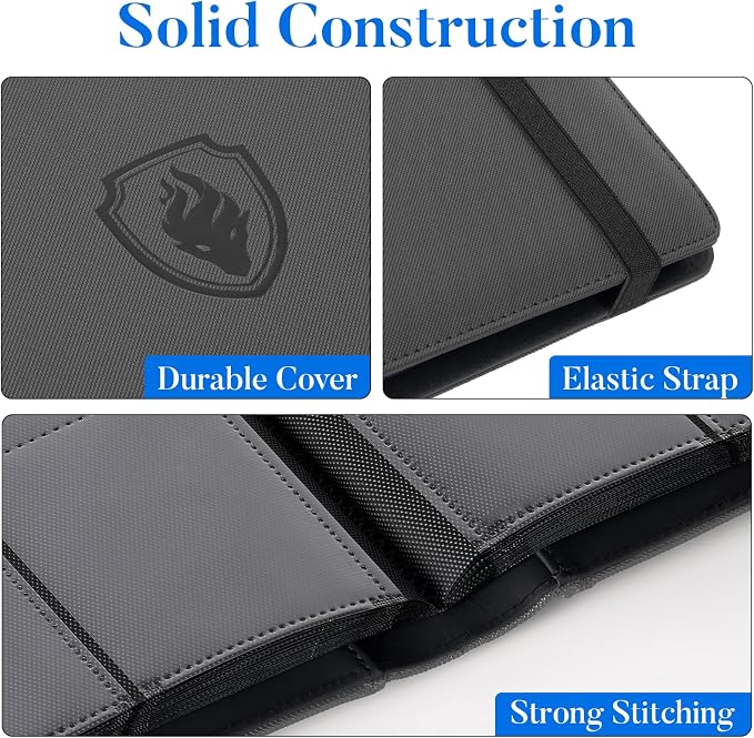 Premium 9 Pocket Card Binder for 540 Cards, Fabmaker PU Cover Trading Card - Image 2