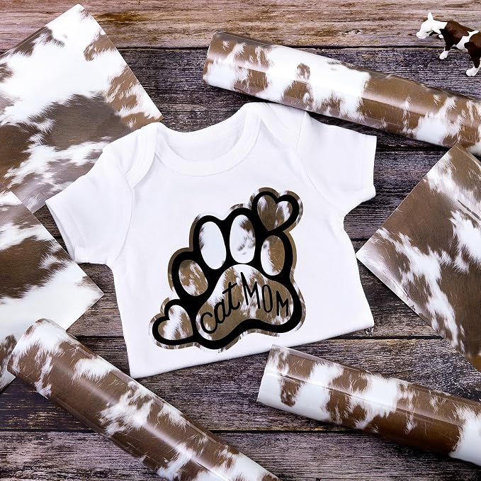 Tintnut White Cowhide Heat Transfer Vinyl, easy cut & weed, stretch washable - Image 4