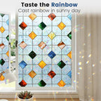 DKTIE Rainbow Stained Glass Window Film Decorative Privacy Window Film Patterns - Image 5