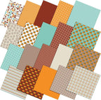 HunnmingRe 20 Pcs 10''x10'' Fall Quilting Fabric Square Autumn Pumpkin Precuts by HunnmingRe
