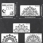 YKW 5 Pack Mandala Stencils for Painting, Large Half Mandala & Breathe Zen - Image 2
