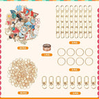 Starry 105Pcs Keychain Making Kit DIY Bag Charm Kit 30 Charms 8 Keychain Clips - Image 2