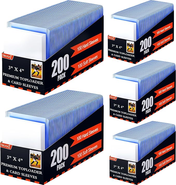 1000 Card Sleeves Toploads for Cards, Premium Standard Size Trading Hard by TRUGQCardGuardians