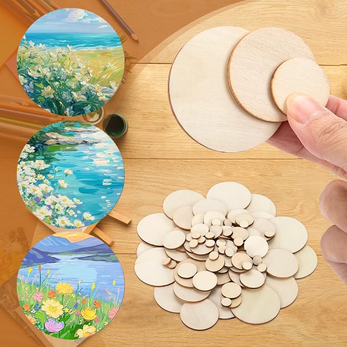 450 Pieces Unfinished Wood Circles - Image 3