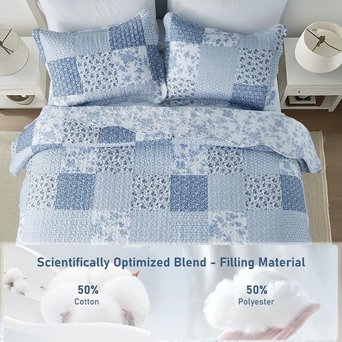 GOONE Twin Quilt Set 68x86 Inches, Lightweight Washed Coverlet, Reversible - Image 2