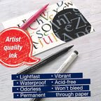 Faber-Castell Pitt Artist Calligraphy Pens | 6 India Ink Pens, 2.5 mm Chisel - Image 3