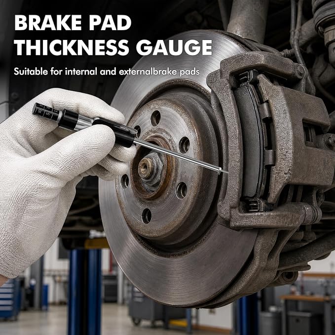 Brake Pad Measuring Tool, Stainless Steel Brake Thickness Gauge | No Wheel - Image 5