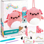 Original Squishmallows™ Crochet Kit – Archie Bag Charm, Axolotl Crochet Kit by HorizonGroupUSA