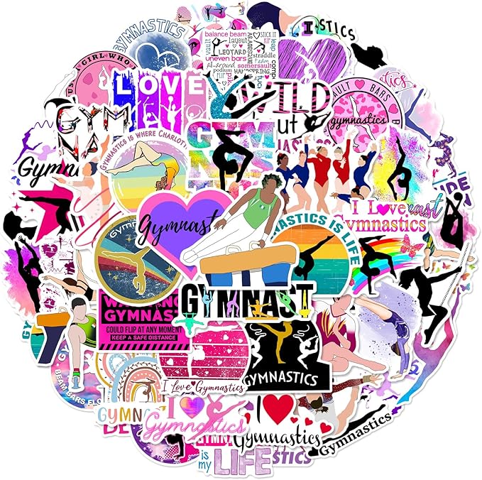 50 Pcs Gymnastics Stickers for Girls, Cute Gymnast Sport Vinyl Decals, - Image 7