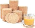Faithful Panda 200-Pack Round Cork Coasters Bulk - 90mm Natural Cork by FAITHFULPANDA