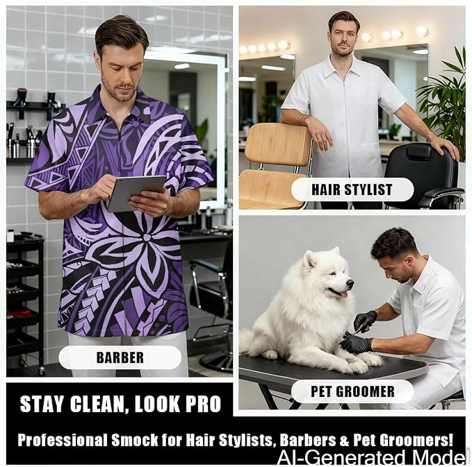 Professional Grooming Smock Unisex, Water Resistant Anti-Static | Hairdresser - Image 4