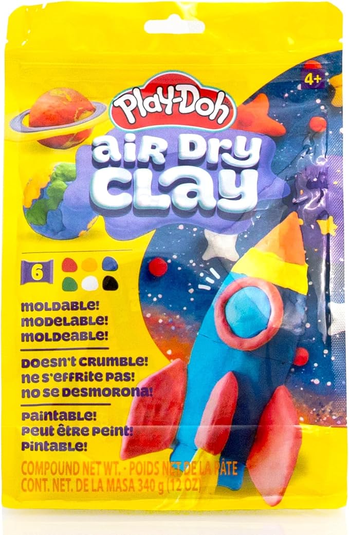 Play-Doh Brand Air Dry Clay, 6 Vibrant Clay Colors, Soft & Ultra Light Modeling - Image 8