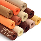 12 Rolls 8"x35" Large Stiff Felt Sheets, 1mm Felt Fabric Sheet by FEIYAUMI
