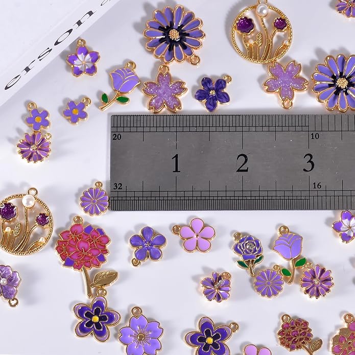 Bulk Gold Enamel Charms for Jewelry Making, Colorful Metal Charms Pendant for - Image 6