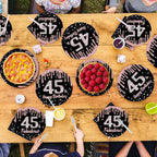 96 Pcs 45th Birthday Party Decorations Rose Gold and Black Happy 45th Birthday - Image 7