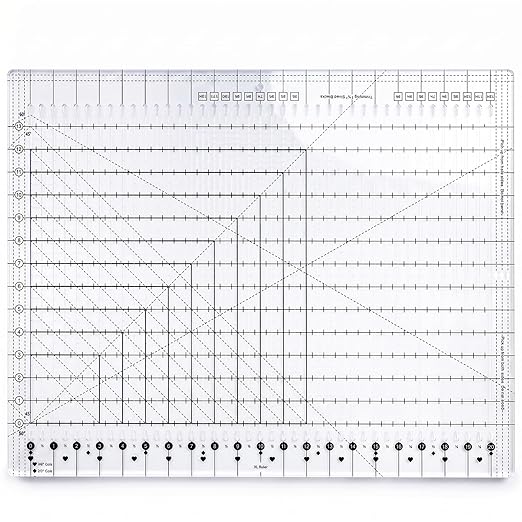 XL 17-3/4” x 22” Slotted Quilting Ruler, Accurate Fabric Strip Cutting by Unknown