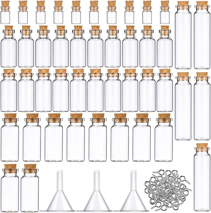 Geiserailie 45 Pcs Mini Glass Bottles by Geiserailie