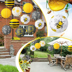 Panelee 12 Pcs Bee Party Decorations Paper Lanterns 8 Inch Hanging Round - Image 6