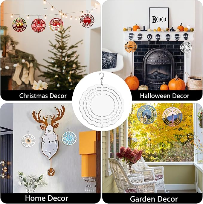 CHONOVO 5 Pack 3 Inch Sublimation Wind Spinner Blank | Double-Sided Sublimation - Image 7