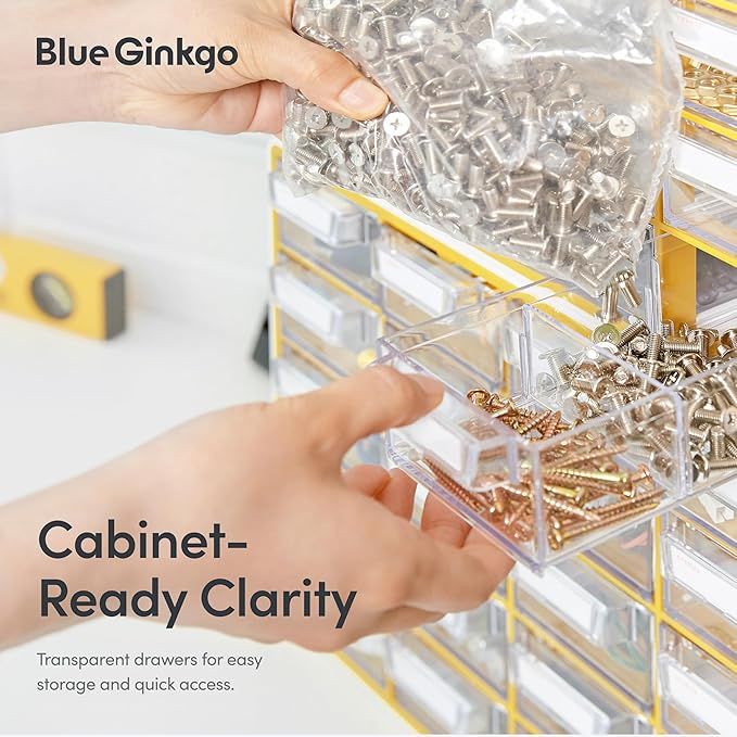 Blue Ginkgo Small 20-Drawer Cabinet – Stackable Clear Organizer - Image 5