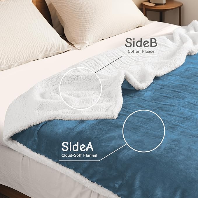 Electric Heated Blanket Full Size 72"x84", Soft Flannel - Image 3