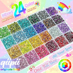 qiipii 24 Color 7200pcs 4mm Crystal Resin Rhinestones - Image 2