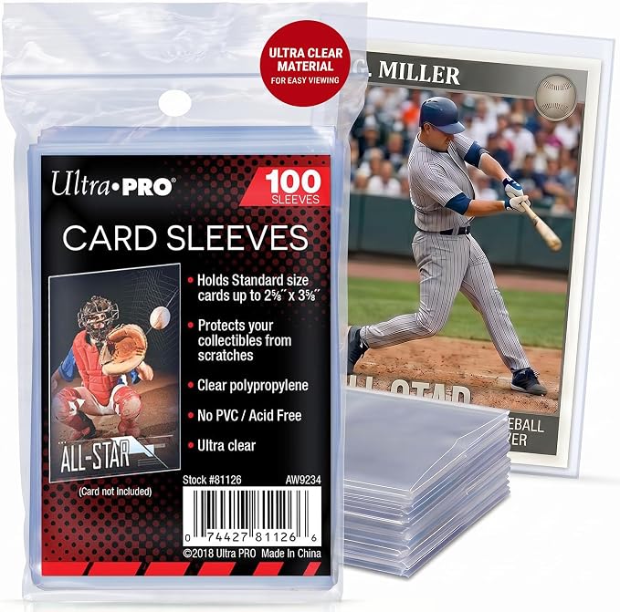 Ultra Pro Soft Card Sleeves 2-5/8" X 3-5/8", Ultra Clear by UltraPro